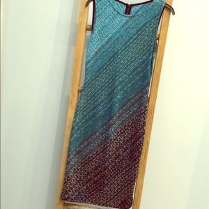 St. John couture body con boucle tweed midi dress